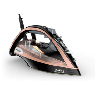 Праска TEFAL Ultimate Pure FV9845E0, 3200 Вт, 260 г/хв, 350 мл, підошва Durilium AirGlide, коричнево-чорний