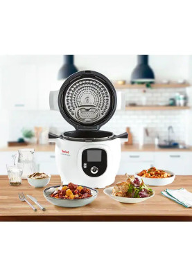Мультиварка TEFAL Cook4Me+ CY851130, 6л, 1600Вт, 6 програм, додаток 150 рецептів, біло-сіра