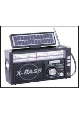 Радіоприймач FM/AM/SW, mp3, роз`єми: USB, слот для карт пам`яті, вбуд.ліхтар, сонячна панель, вбуд.акумулятор