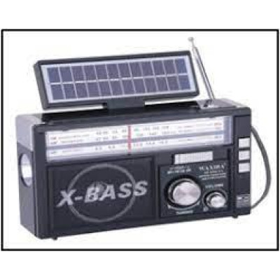 Радіоприймач FM/AM/SW, mp3, роз`єми: USB, слот для карт пам`яті, вбуд.ліхтар, сонячна панель, вбуд.акумулятор