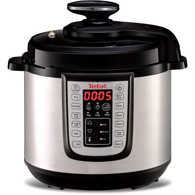 Скороварка електрична TEFAL One Pot CY505E30, 5.8л, 1200Вт, 25 програм, сріблясто-чорна
