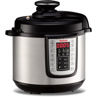 Скороварка електрична TEFAL One Pot CY505E30, 5.8л, 1200Вт, 25 програм, сріблясто-чорна