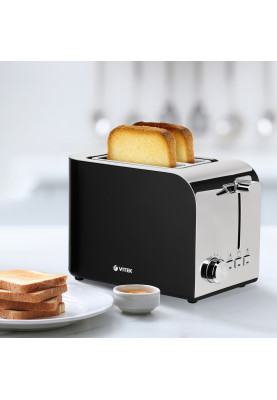 Тостер Vitek 850 Вт, механіка, 2 тости, лоток для крихт. Регулювання ступеня обсмажування.
