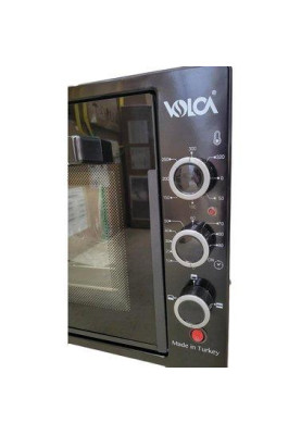 Ел.Пічка/Volca/60Л./подвійне стікло на дверях/підсвітка/конвекція//1шт прямокутне деко/1шт кругле дека/чорна
