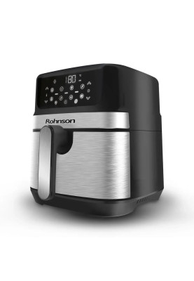 Фритюрниця Rohnson R2839, 4,5 л, 10 програм, 1500 Вт, Чорний / Срібний