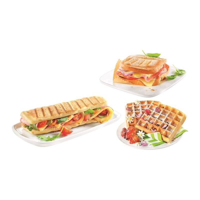 Сендвічниця TEFAL Break Time SW614831, 700W, 3 знімні пластини, чорно-срібний