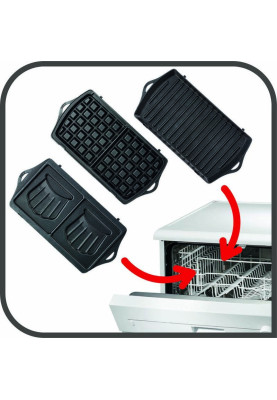 Сендвічниця TEFAL Break Time SW614831, 700W, 3 знімні пластини, чорно-срібний