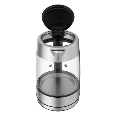 Чайник TEFAL Glass KI772D38, 1.7л, 2200W, сріблясто-чорний