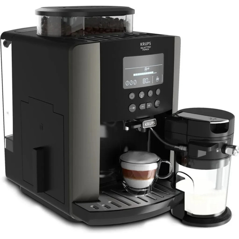 Автоматична екстрактор KRUPS Arabica Latte EA819E10, 1,7 л, 1450 Вт, 15 барів, антрацит