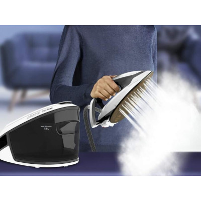 Прасувальна станція TEFAL Express Power SV8130E0, 2800Вт, 450г/хв, 1800мл, підошва Durilium, чорно-біла