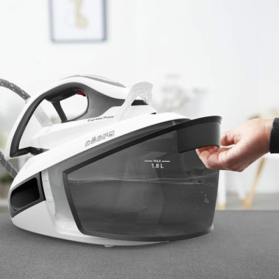 Прасувальна станція TEFAL Express Power SV8130E0, 2800Вт, 450г/хв, 1800мл, підошва Durilium, чорно-біла