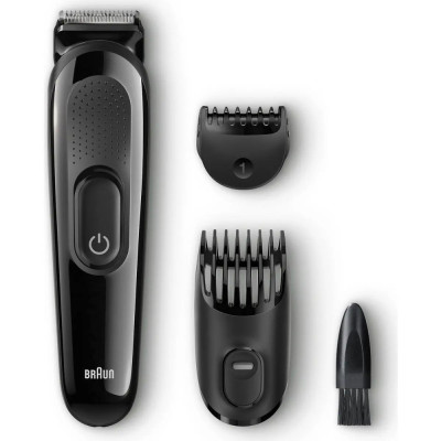 Тример для бороди Braun BT3322, Wet&Dry, 39 налаштувань довжини, Чорний / Сірий