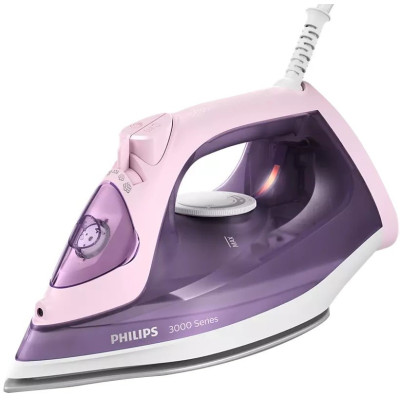 Парова праска Philips DST3020/30, 2200W, Керамічна підошва, Антикапельна система, Біло-фіолетовий