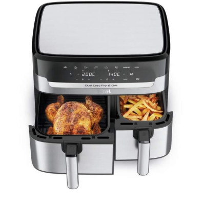 Двофритюрниця TEFAL Easy Fry&Gril EY905D10, 2.4кг, 8.3л, 2700Вт, чорно-сріблястий