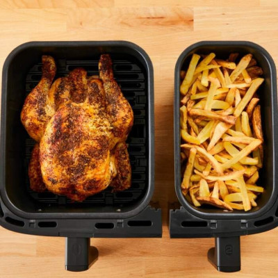 Двофритюрниця TEFAL Easy Fry&Gril EY905D10, 2.4кг, 8.3л, 2700Вт, чорно-сріблястий