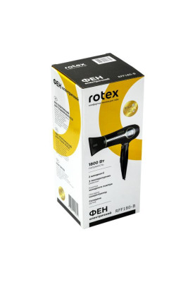 Rotex Фен 1800 Вт/2шв./3 режими температури/концентратор Потужність 1800 Вт, 3 температурні режими, кнопка холод