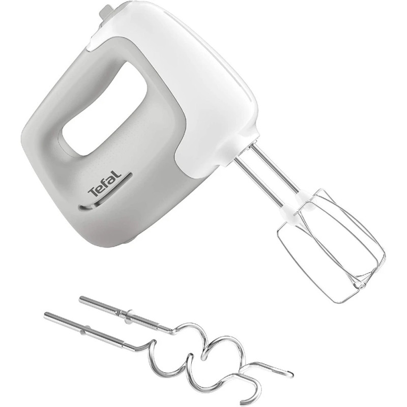 Ручний міксер Tefal Prep`Mix HT450B38, 450 Вт, 5 налаштувань швидкості, Turbo, білий / сірий
