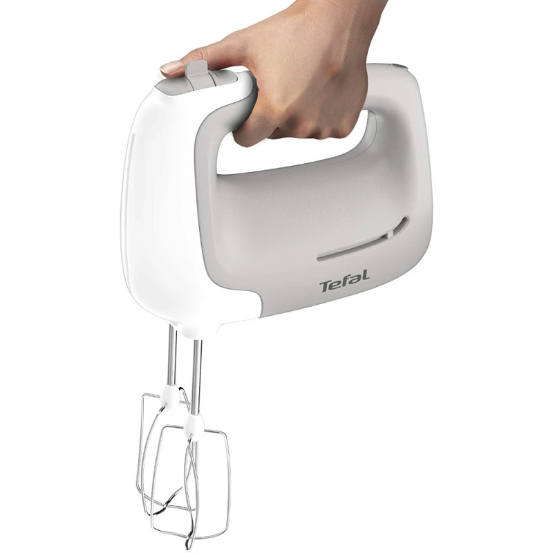 Ручний міксер Tefal Prep`Mix HT450B38, 450 Вт, 5 налаштувань швидкості, Turbo, білий / сірий