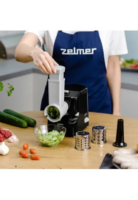 М`ясорубка Zelmer ZMM1530B, 1500 Вт, продуктивність подрібнення 1,8 кг/хв, реверс, аксесуар для помідорів