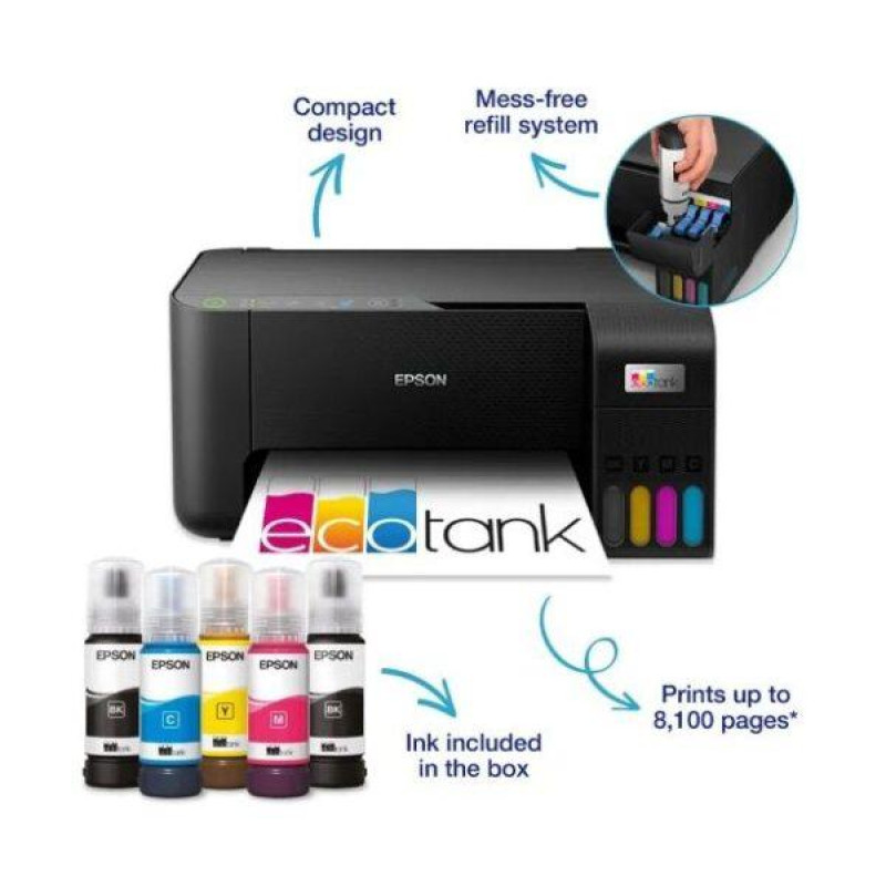 Багатофункціональний кольоровий струменевий EPSON EcoTank L3270 СНПЧ, A4, USB, Wi-Fi