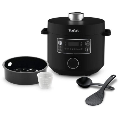Мультиварка-скороварка TEFAL Turbo Cuisine CY754830 електрична скороварка, 4,8 л, 1090 Вт, 10 програм, чорна