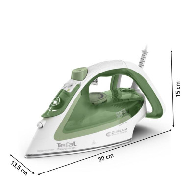 Праска Tefal EasyGliss Eco FV5781E1, 0,27 літра, 2800 Вт, Білий / Зелений