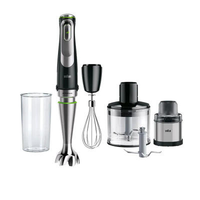 Вертикальний міксер Braun MultiQuick MQ9138XL, 1200 Вт, пластикова чаша 600 мл + подрібнювач 500 мл + кавомолк