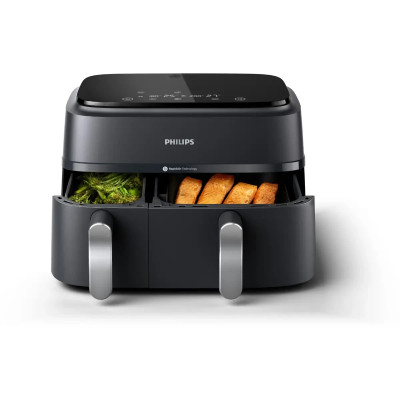 Аерофритюрниця Philips Series 3000 NA351/00 подвійна безмасляна фритюрниця, цифровий дисплей, 8 попередньо вст