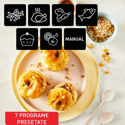 Подвійна фритюрниця з гарячим повітрям Tefal EY901AE0, 8,3 літра, 2700 Вт, Біла