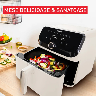 Фритюрниця з гарячим повітрям Tefal EY855AE0, 7,5 літрів, 2020 Вт, бежевий Фритюрниця з гарячим повітрям Tefal EY855AE0, 7,5 літрів, 2020 Вт, бежевий