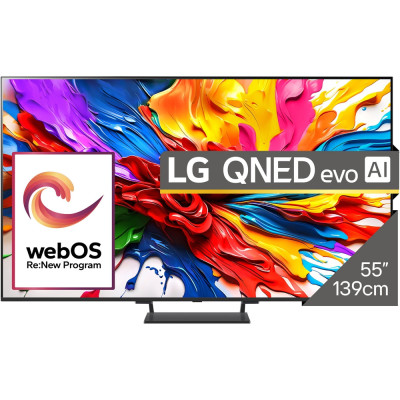 Телевізор QNED Evo MiniLED Smart LG 55QNED93A6A, Ultra HD 4K, HDR, 139см