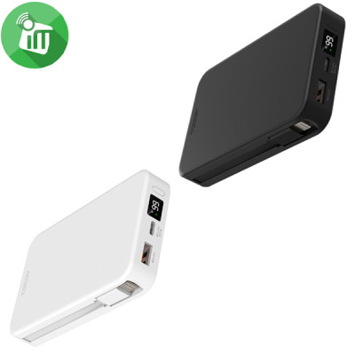 Accezz Powerbank 10000mAh integrated USB-C / Lightning cables White Accezz Powerbank 10000mAh integrated USB-C / Lightning cables White