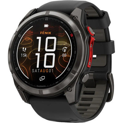 Garmin Fenix 8 Pro 51mm MicroLED Carbon Gray Titanium with Black/Pebble Gray (010-03380-00/01)