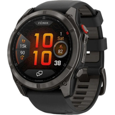 Garmin Fenix 8 Pro 51 mm AMOLED Carbon Gray DLC Titanium with Black/Pebble Gray (010-03199-00/01) *