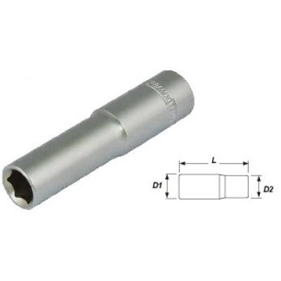 Головка 12мм 1/4" 6гр подовжена