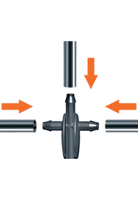 Трійник 6мм для крапельної трубки 1/4" 10шт.