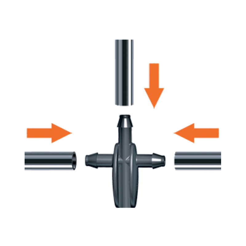 Трійник 6мм для крапельної трубки 1/4" 10шт.