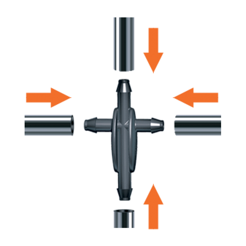 Хрестовина 6мм для крапельної трубки 1/4" 10шт.