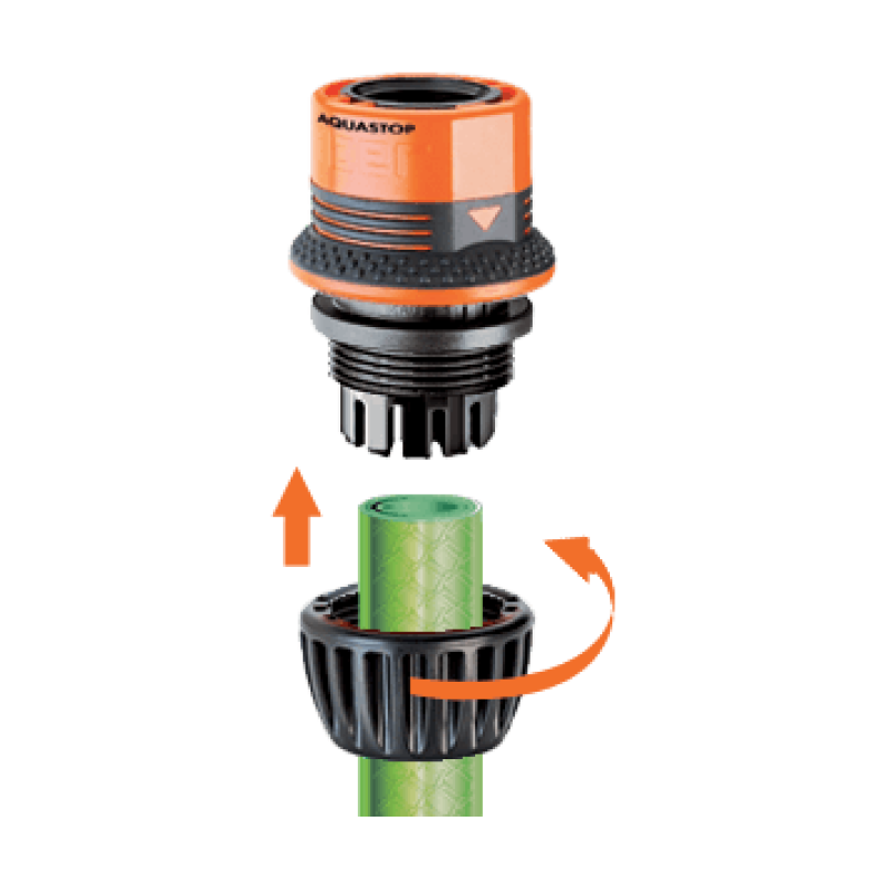 Конектор 1/2"-3/4" аквастоп  для поливального шлангу, Ergogrip бл.