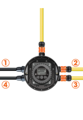 Таймер подачі води вбудований в коробку підземного поливу 4-х канальний