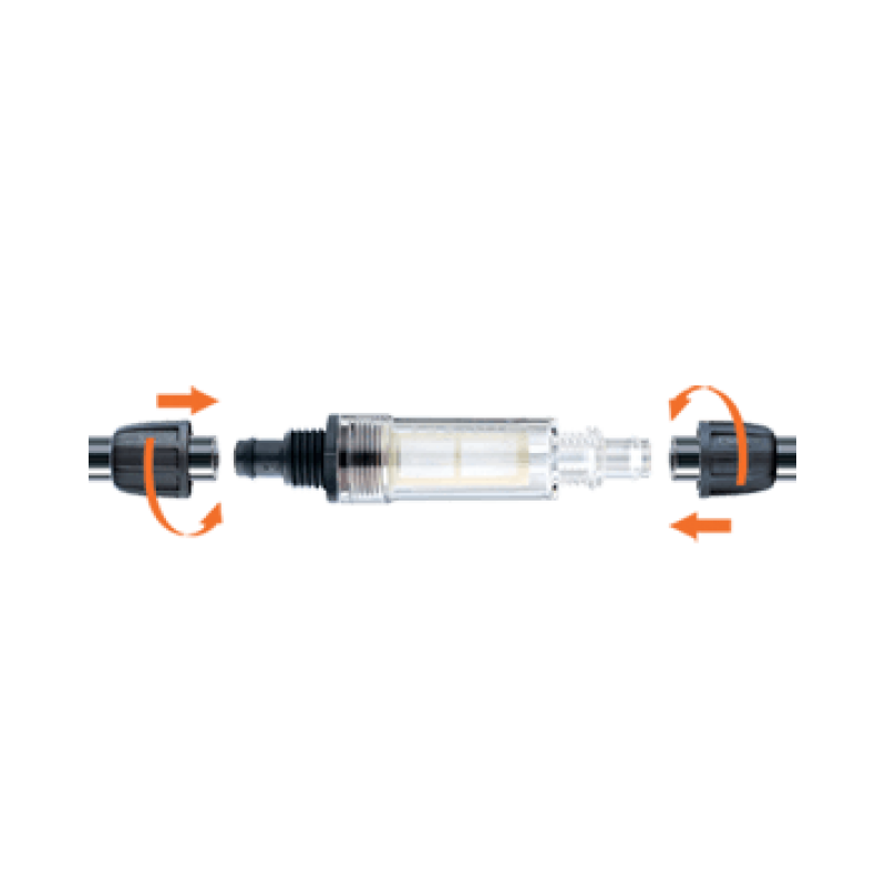 Фільтр 16мм для крапельної трубки 1/2" з затисканням