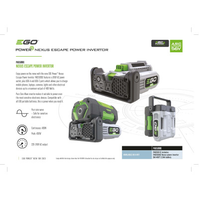 Інвертор PAD5000E, 56В-220В, 400Вт, LED-ліхтар, 3 USB порта
