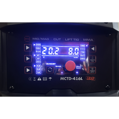 Напівавтомат зварювал.з функцією плазморіза-4 в 1 MIG/TIG/MMA/CUT, MCTD416L