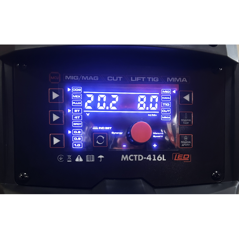 Напівавтомат зварювал.з функцією плазморіза - 4 в 1 MIG/TIG/MMA/CUT, MCTD416L