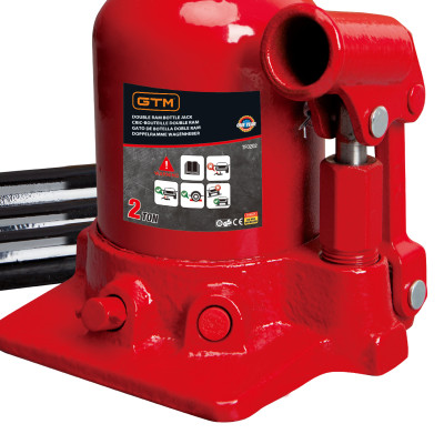 Домкрат гідрав. бутил. 2т (150-370мм) двохштоковий Домкрат гідрав. бутил. 2т (150-370мм) двохштоковий