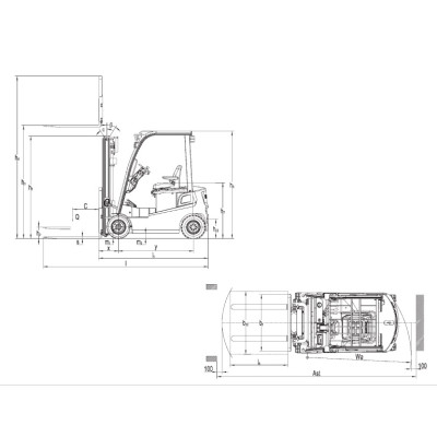 Навантажувач GTM 2000кг/5000мм 48В/300Аг Li-Ion