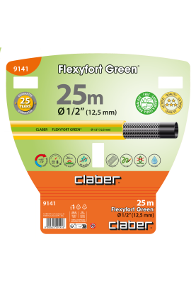 Шланг поливальний 1/2" 25м Flexyfort Green, жовтий з зел. полосою