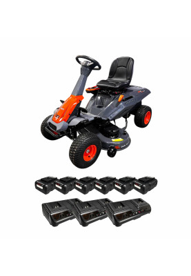 Райдер акум. BRM96 KIT, 80В, ширина захвату 96см, мульчування/боковий викид +акум.4А*год-6шт. і зарядний пристрій-3шт.