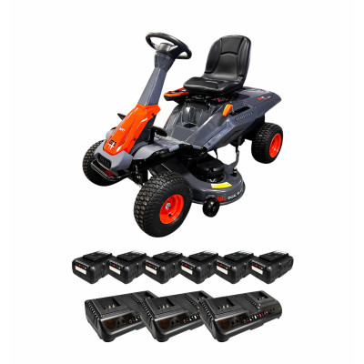 Райдер акум. BRM96 KIT, 80В, ширина захвату 96см, мульчування/боковий викид +акум.4А*год-6шт. і зарядний пристрій-3шт.