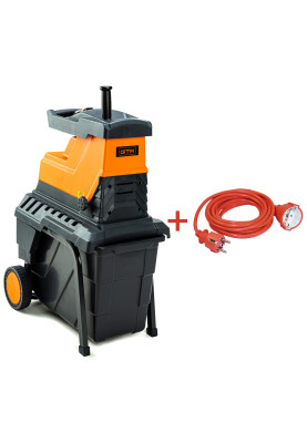 Подрібнювач садовий MS2800/45 KIT, 220В, 2800Вт, гілки до 45мм, фреза, контейнер 55л + подовжувач 10м 3*1,5 помаранч.